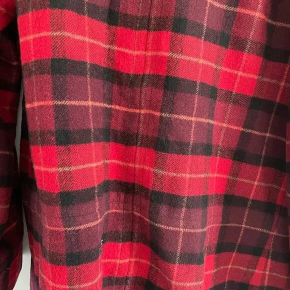 Chris and Jaime Red and Black Woman Checkered Coat Size L - Picture 6 of 7